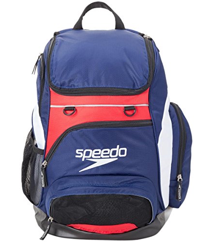 Speedo Teamster 35L Mochila, Unisex Adulto, Azul Marino/Rojo, M