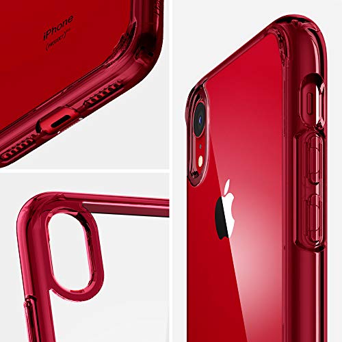 Spigen Funda Compatible con iPhone XR [Ultra Hybrid] Tecnología Air Cushion y protección híbrida de la caída para iPhone XR - Rojo