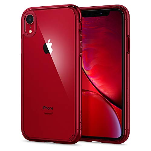 Spigen Funda Compatible con iPhone XR [Ultra Hybrid] Tecnología Air Cushion y protección híbrida de la caída para iPhone XR - Rojo