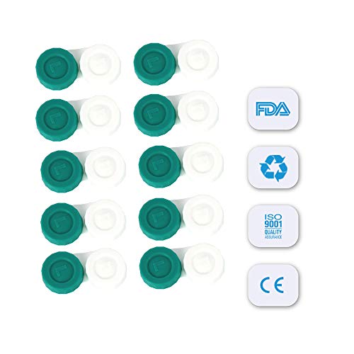 Sports Vision - Fundas para lentes de contacto, 10 unidades, diseño plano de rosca, fabricado en el Reino Unido, marca R & L