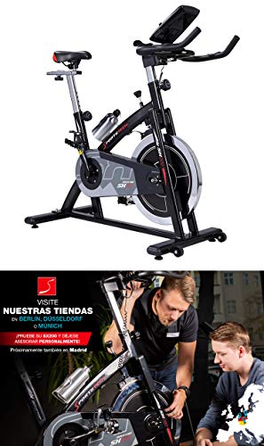 Sportstech Bicicleta estática Profesional SX200 -Marca de Calidad Alemana - Eventos en Video & App Multijugador, Volante de Inercia de 22Kg -Bicicleta con Correa de transmisión -hasta 125Kg con eBook