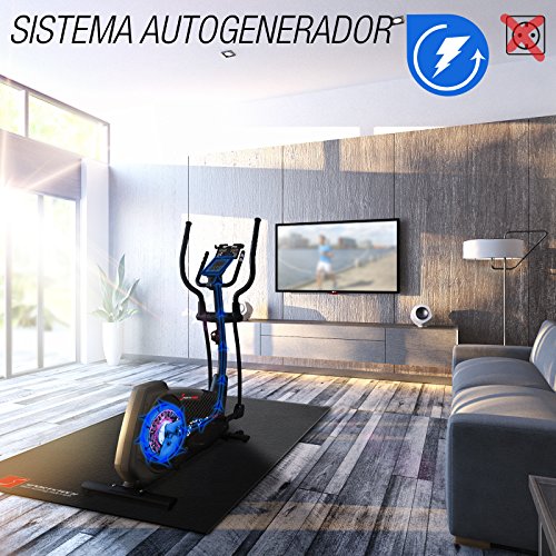 Sportstech CX2 Bicicleta elíptica con aplicación para Smartphone, Kinomap, generador eléctrico Integrado, Bluetooth, Soporte para Tablet, Volante de inercia de 27 kg