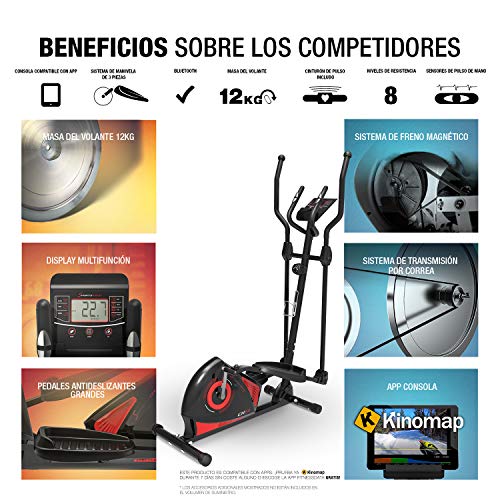 Sportstech CX608 Bicicleta Elíptica para Casa | Marca de Calidad Alemana | Video Eventos, App Multijugador & Consola Bluetooth | Elíptica con Cinturón de Pulso | Entrenamiento | Soporte para Tablet