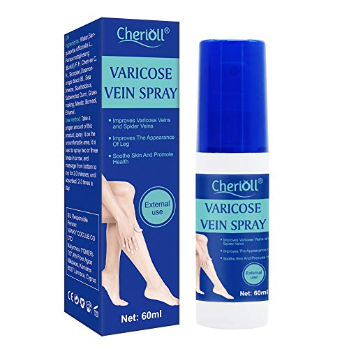 Spray de Varices, varicosa, Spray Para Varices y Piernas Cansadas e Inflamadas, Relieve Flebitis Angiitis, Inflamación, Cuidado de Piernas Suave, 60 ml