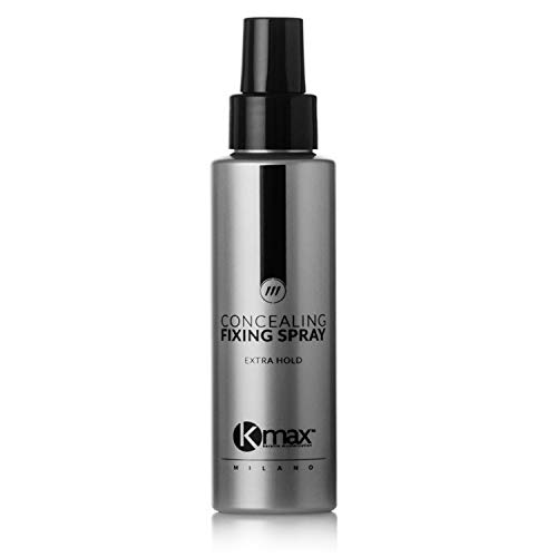 Spray fijador K-Max, 250 ml. Es un spray/laca sin gas creada específicamente para aumentar la fijación de las fibras capilares de K-Max en el cabello.