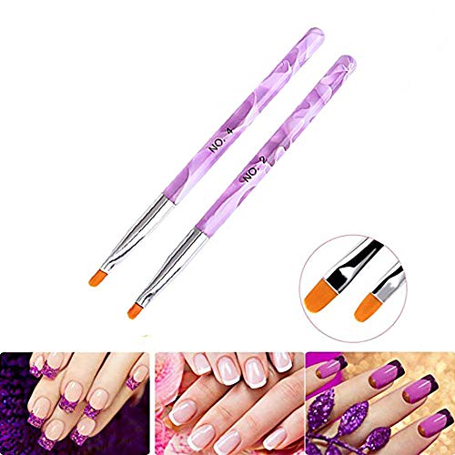 Sprießen Juego de 7 Pinceles Pintauñas UV Gel parara Decorar Uñas Nail Art Decoration/Manicura para aplicar gel UV o decorar uñas postizas acrílicas Salon y DIY -Púrpura
