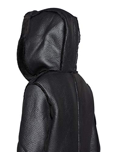 Springfield 8.G.MD.Abrigo Piel Doble Faz Cárdigan, Negro (Negro 1), 40 (Tamaño del Fabricante:40) para Mujer