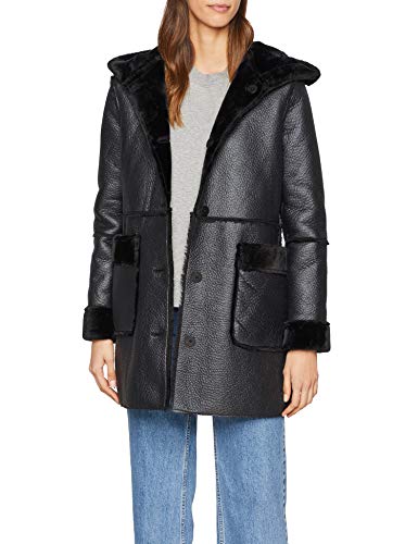 Springfield 8.G.MD.Abrigo Piel Doble Faz Cárdigan, Negro (Negro 1), 40 (Tamaño del Fabricante:40) para Mujer