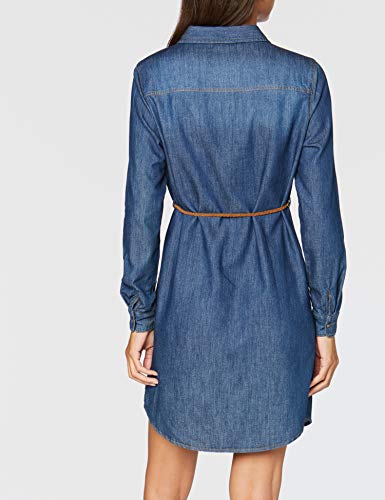 Springfield Vestido Denim Bási-c/14 Fiesta, Azul (Medium_Blue 14), 38 (Tamaño del Fabricante: 38) para Mujer