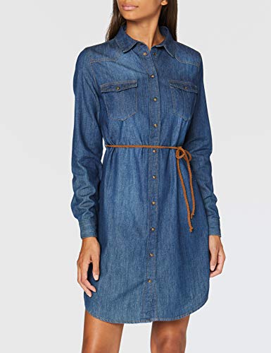 Springfield Vestido Denim Bási-c/14 Fiesta, Azul (Medium_Blue 14), 38 (Tamaño del Fabricante: 38) para Mujer