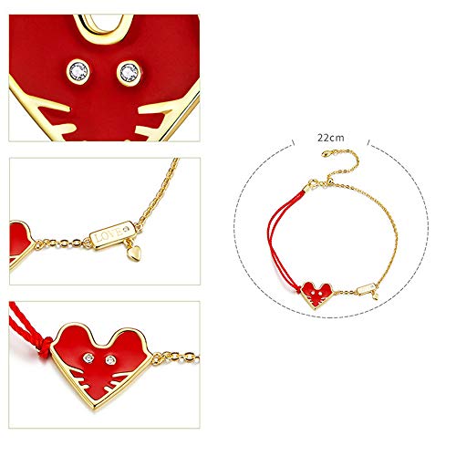 Springisso Joyería De Las Mujeres Guofeng Natal Año Cuerda Bebé Rata Linda S925 Plata Pulsera Roja De Bricolaje La Verdadera Chapado En Oro Pulsera Regalo De Cumpleaños Caja De Regalo De Embalaje