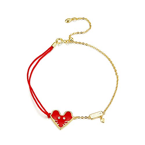 Springisso Joyería De Las Mujeres Guofeng Natal Año Cuerda Bebé Rata Linda S925 Plata Pulsera Roja De Bricolaje La Verdadera Chapado En Oro Pulsera Regalo De Cumpleaños Caja De Regalo De Embalaje