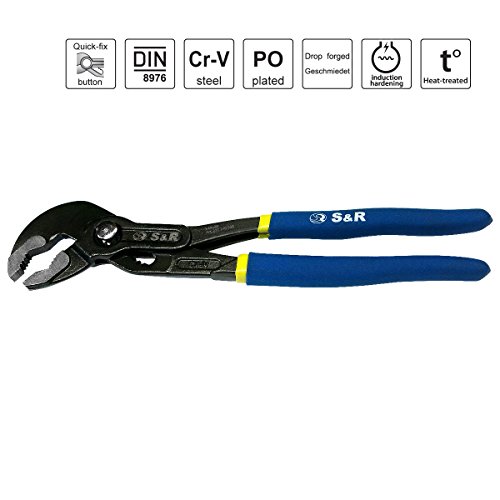 S&R Tenaza Alicates Pico Loro profesional con Ajuste Rápido, CR-V. Asas de doble recubrimiento