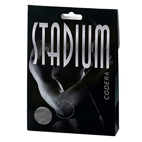 STADIUM - Codera, Gris, S, para alivio del dolor de musculos del codo, epicondilitis, tendinitis artritis, codo tenista y codo golfista, vendaje para soporte deportivo, Unisex para Hombre y Mujer