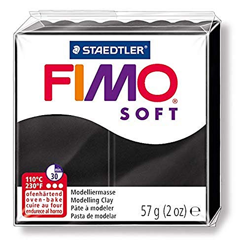 Staedtler 8020-9. Pasta para modelar de color negro Fimo Soft. Caja con 1 pastilla de 57 gramos.