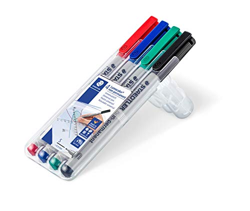Staedtler Lumocolor 311 WP4. Rotuladores de colores de tinta no permanente. Estuche con 4 unidades.