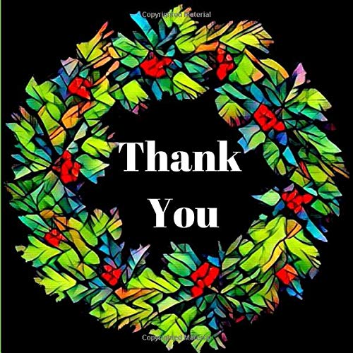 Stained Glass Christmas Wreath  Cute Thank You  Sketch Book _ Blank Paper Pad Journal for Sketching Coloring or Writing: Appreciation Present Creative ... (Under $10 Gift Books: Card Alternatives)
