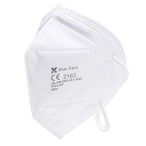 Star Care Mascarilla Protectora Desechable Respiratoria FFP2 Pack de 15 uds. Homologada NB 2163. Filtración 99%