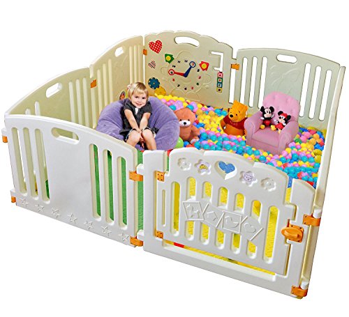 Star Ibaby Play with Me - Parque Bebés XXL + Alfombra Aislante Bicolor + Bolsa de bolas de juego