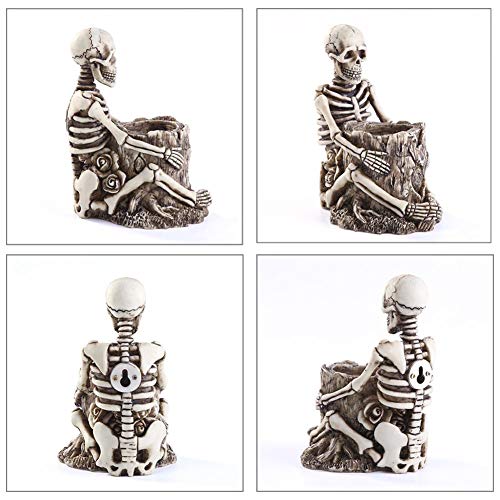 starshop Soporte para lápiz con Forma de Calavera, Soporte para Llave Esqueleto, Soporte para Pinceles de Maquillaje, Suministros de Escritorio para Oficina en casa, Accesorio Organizador