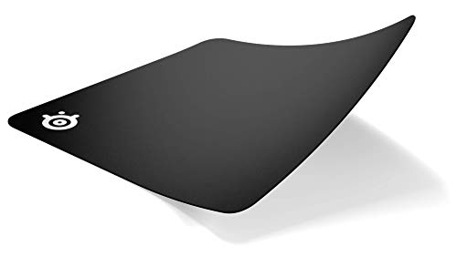 SteelSeries QcK+ - Alfombrilla de ratón de juego, 450mm x 400mm, tela, base de caucho, compatible con ratón láser y óptico, negro