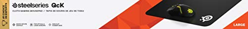 SteelSeries QcK+ - Alfombrilla de ratón de juego, 450mm x 400mm, tela, base de caucho, compatible con ratón láser y óptico, negro