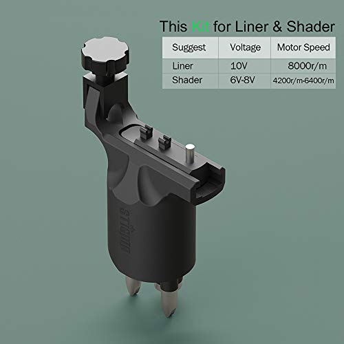 STIGMA Profesional Kit de Tatuaje Maquina para Tatuar Rotativa Maquina de Tatuaje Kit Completo 1 Maquina Negra 5 Tintas 20 Agujas Fuente de Alimentacion Pedal