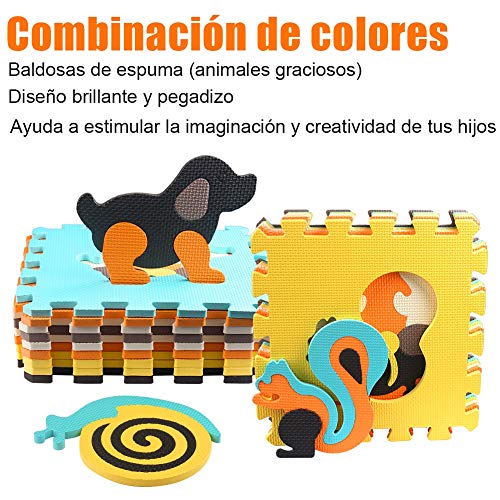 StillCool Alfombra Puzzle para Niños 30*30cm, Puzzle Estera de Juguete de Espuma Sólida, 25 Piezas Grueso (0.47 Pulgadas) para Decoración de la habitación de los niños
