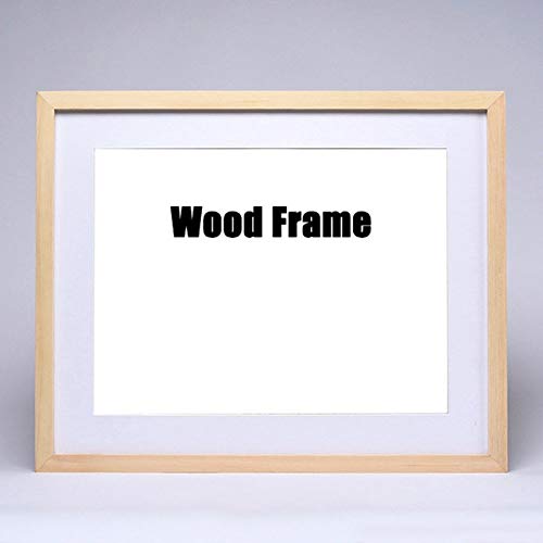 STMMXM Marco de Fotos Nature Solid Simple Wood Frame A4 A3 Negro Blanco Madera Color Picture Frame Photo con Alfombrillas para Montaje en Pared Hardware Incluido, Color de Madera Natural, A3,30x42