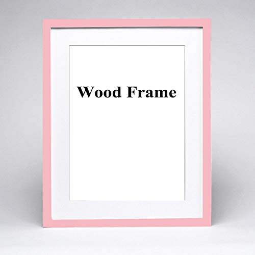 STMMXM Marco de Fotos Nature Solid Simple Wood Frame A4 A3 Negro Blanco Rosa Color Picture Frame con Alfombrillas para Montaje en Pared Hardware Incluido, Rosa, A4 21x30cm