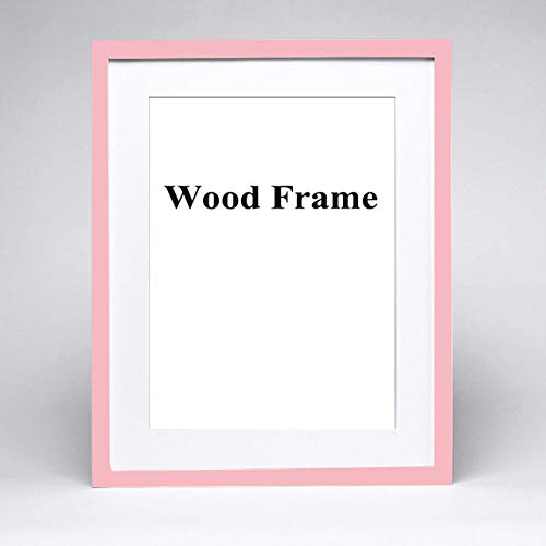 STMMXM Marco de Fotos Nature Solid Simple Wood Frame A4 A3 Negro Blanco Rosa Color Picture Frame con Alfombrillas para Montaje en Pared Hardware Incluido, Rosa, A4 21x30cm