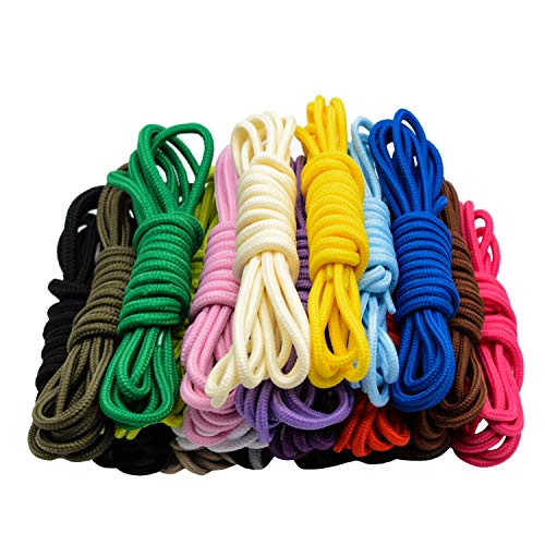 Stonges 20 pares de cordones redondos surtidos de color de 5 mm de ancho cordones de zapatos para zapatillas de deporte Botas de patín de senderismo deportivo zapatos deportivos