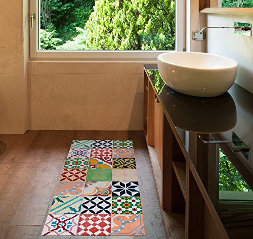 STOR PLANET Croma - Alfombra Vinílica Estampada Mosaico Color 50X110