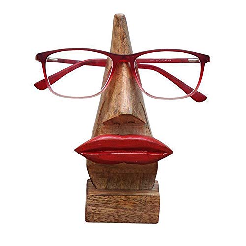 Store Indya, Quirky Hecho a Mano Forma de Nariz Soporte para Gafas Rosewood Gafas Gafas De Sol Soporte De Soporte para El Hogar Y Decoracion De Oficina (Forma de Nariz marron1)