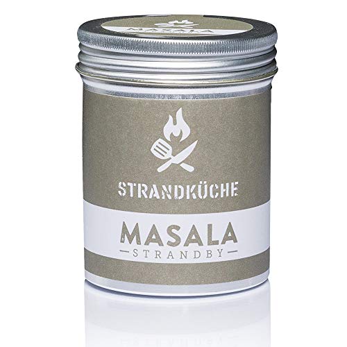 Strandküche Strandby Masala 2x45 g I Mezcla Hindú Bio cilantro mezclado con alcaravea pimienta canela clavo de olor cardamomo laurel citrico I Especia asiático perfecta para cocinar en el Wok