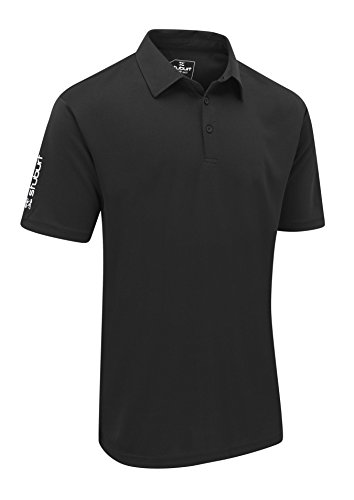 Stuburt Polo de Manga Corta para Hombre, Color Negro, Talla S