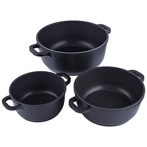 Style'n Cook Nero Classico - Batería de Cocina, 6 Piezas, de Aluminio Fundido, Color Negro
