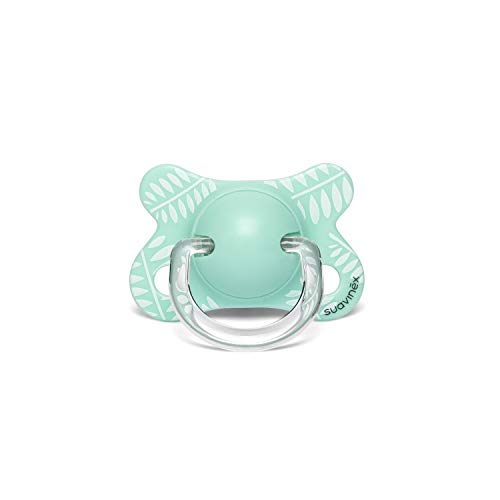 Suavinex - Chupete para bebés -2/4 meses. con tetina fisiológica de látex. color Mariposas Verde