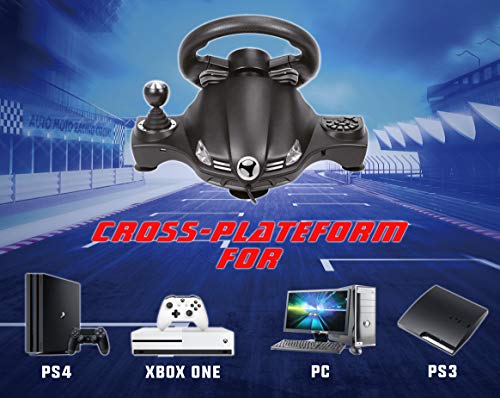 Subsonic - Volante de carreras Drive Pro Sport con pedales, paletas y palanca de cambios (PS4 Slim/Pro, Xbox One S/X, PS3, Windows)
