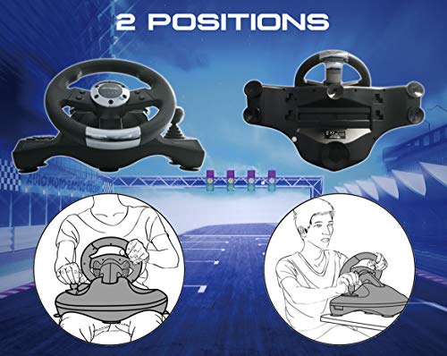 Subsonic - Volante de carreras Drive Pro Sport con pedales, paletas y palanca de cambios (PS4 Slim/Pro, Xbox One S/X, PS3, Windows)