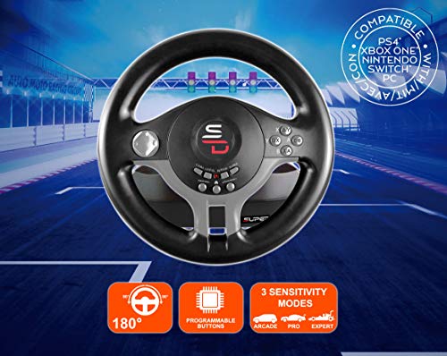 Subsonic - Volante Driving Wheel con pedales y paletas de cambio para Switch - PS4 - Xbox One - PC (Nintendo Switch)