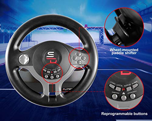 Subsonic - Volante Driving Wheel con pedales y paletas de cambio para Switch - PS4 - Xbox One - PC (Nintendo Switch)