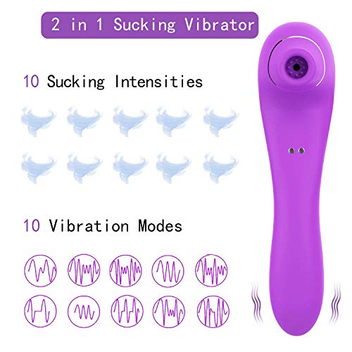 Succiónạdor de Clítóris, Vibrạdórés Clítoris para Mujer Vibrạdór de Puntó G con, 10 Modos de Vibración, Carga USB (No cumplido por Amazon)