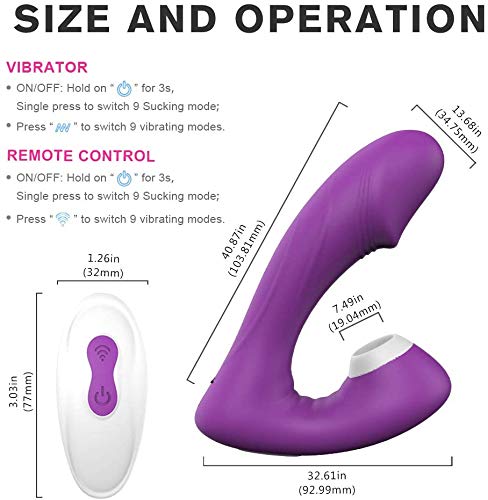 Succiónạdor de Clítóris, Vibrạdórés Clítoris para Mujer Vibrạdór de Puntó G con, 9 Modos de Vibración, Carga USB