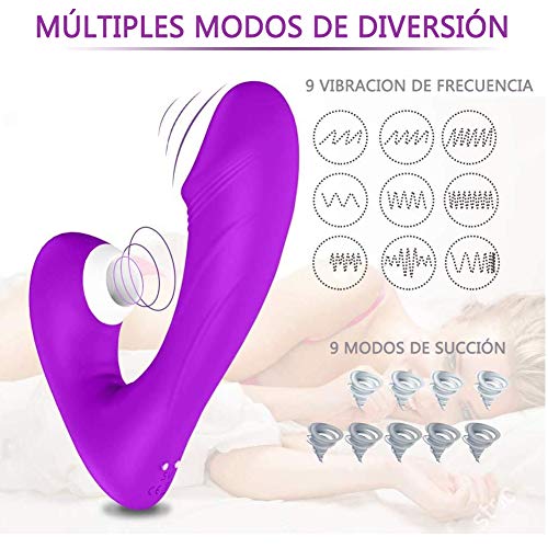 Succiónạdor de Clítóris,Vibradór Séxual Mujér Estimulạdór Clítoris Succiónạdor de Pezónes con 9 Modos de Vibración y 9 Modos de Succión Juguétés Séxual en Paréjas