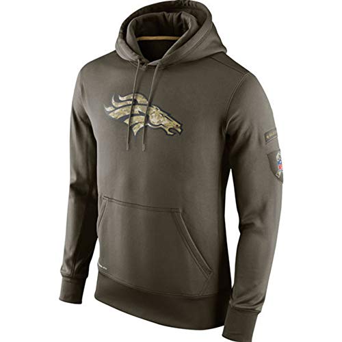Sudadera Con Capucha De Los Hombres De Manga Larga, Denver Broncos De La NFL Uniforme De Béisbol Del Equipo De Fútbol Suéter, Sudaderas Con Capucha Del Invierno Ocasional Otoño,XXXL(190~195cm)