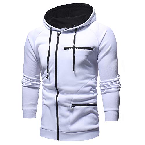 Sudadera con Capucha Hombres de Manga Larga Capucha Tops Chaqueta Ropa con Cremallera Hoodie Casual Abrigo Otoño-Invierno Jerséis