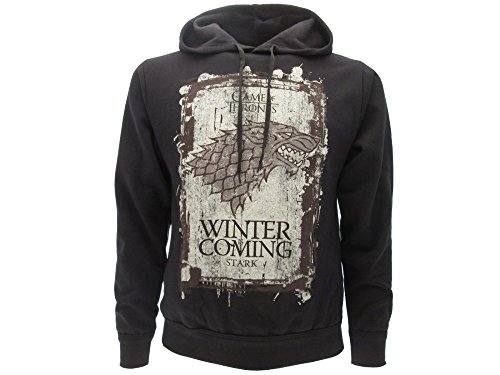 Sudadera con Capucha Hoodie Winter IS Coming Familia Casa Stark Serie de Televisión Juego DE Tronos Game of Thrones - 100% Oficial HBO (M Medium)