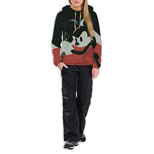 Sudadera con capucha para mujer, diseño de Mickey Mouse Negro Negro ( Medium