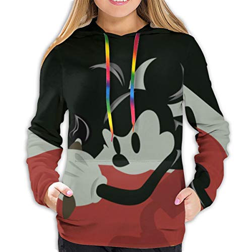 Sudadera con capucha para mujer, diseño de Mickey Mouse Negro Negro ( Medium
